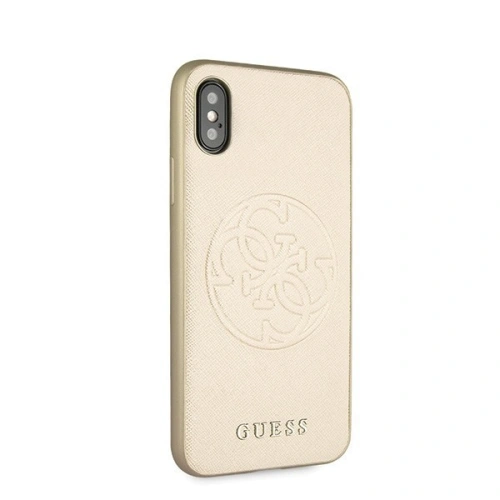 Etui Guess GUHCPXRSSASGO Apple iPhone X/XS złoty/gold hard case Saffiano 4G Circle Logo