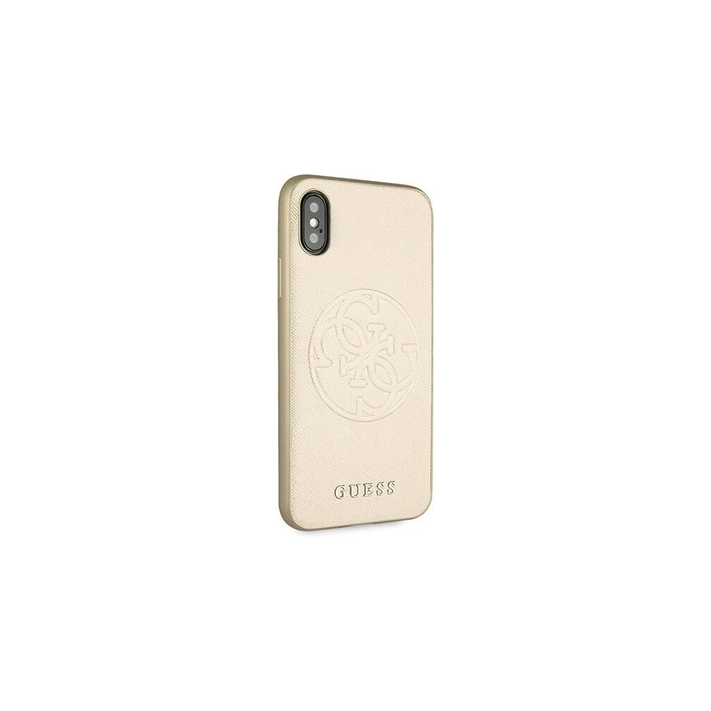 Hurtownia GSM - Etui Guess GUHCPXRSSASGO Apple iPhone X/XS złoty/gold hard case Saffiano 4G Circle Logo - GUE449GLD - {ean13} - Hurt