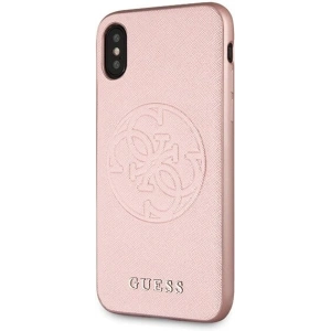 Hurtownia GSM - Etui Guess GUHCPXRSSASRG Apple iPhone X/XS różowo-złoty/rose gold hard case Saffiano 4G Circle Logo - GUE450RS - {ean13} - Hurt