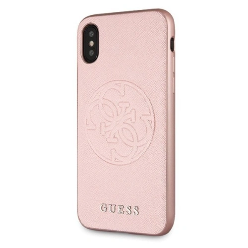Etui Guess GUHCPXRSSASRG Apple iPhone X/XS różowo-złoty/rose gold hard case Saffiano 4G Circle Logo