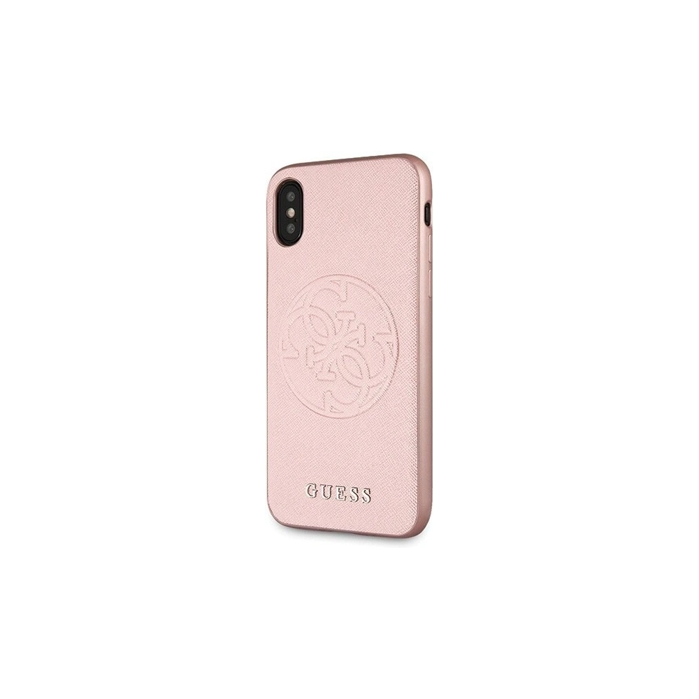 Hurtownia GSM - Etui Guess GUHCPXRSSASRG Apple iPhone X/XS różowo-złoty/rose gold hard case Saffiano 4G Circle Logo - GUE450RS - {ean13} - Hurt