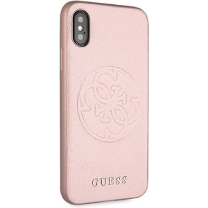 Hurtownia GSM - Etui Guess GUHCPXRSSASRG Apple iPhone X/XS różowo-złoty/rose gold hard case Saffiano 4G Circle Logo - GUE450RS - {ean13} - Hurt