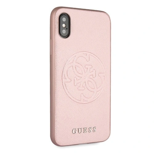 Etui Guess GUHCPXRSSASRG Apple iPhone X/XS różowo-złoty/rose gold hard case Saffiano 4G Circle Logo