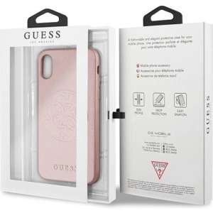 Hurtownia GSM - Etui Guess GUHCPXRSSASRG Apple iPhone X/XS różowo-złoty/rose gold hard case Saffiano 4G Circle Logo - GUE450RS - {ean13} - Hurt