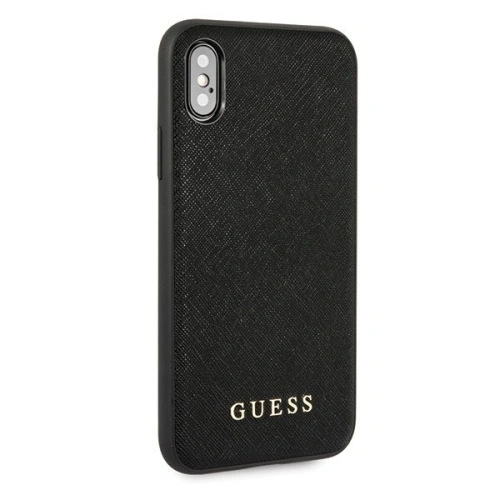 Etui Guess GUHCPXSLSABK Apple iPhone X/XS czarny/black hard case Saffiano Silicone