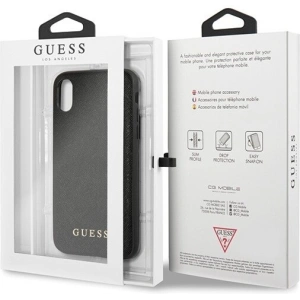 Hurtownia GSM - Etui Guess GUHCPXSLSABK Apple iPhone X/XS czarny/black hard case Saffiano Silicone - GUE452BLK - {ean13} - Hurt