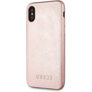 Hurtownia GSM - Etui Guess GUHCPXSLSAPI Apple iPhone X/XS różowy/pink hard case Saffiano Silicone - GUE453PNK - {ean13} - Hurt