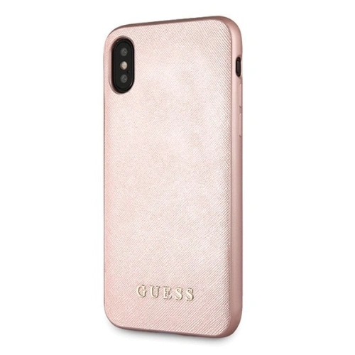 Etui Guess GUHCPXSLSAPI Apple iPhone X/XS różowy/pink hard case Saffiano Silicone