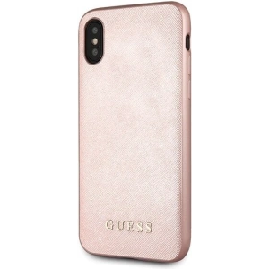 Hurtownia GSM - Etui Guess GUHCPXSLSAPI Apple iPhone X/XS różowy/pink hard case Saffiano Silicone - GUE453PNK - {ean13} - Hurt