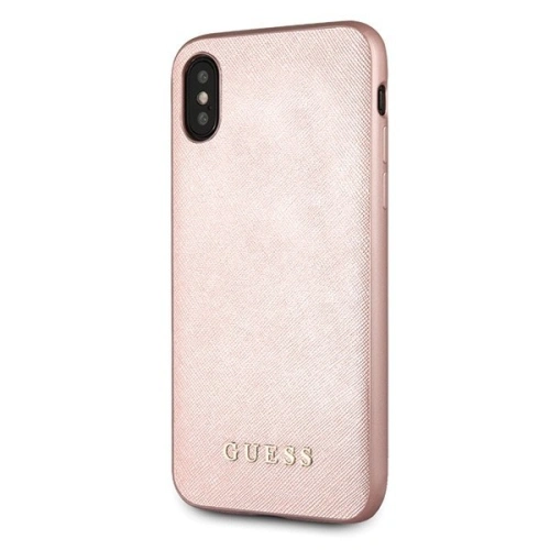 Etui Guess GUHCPXSLSAPI Apple iPhone X/XS różowy/pink hard case Saffiano Silicone