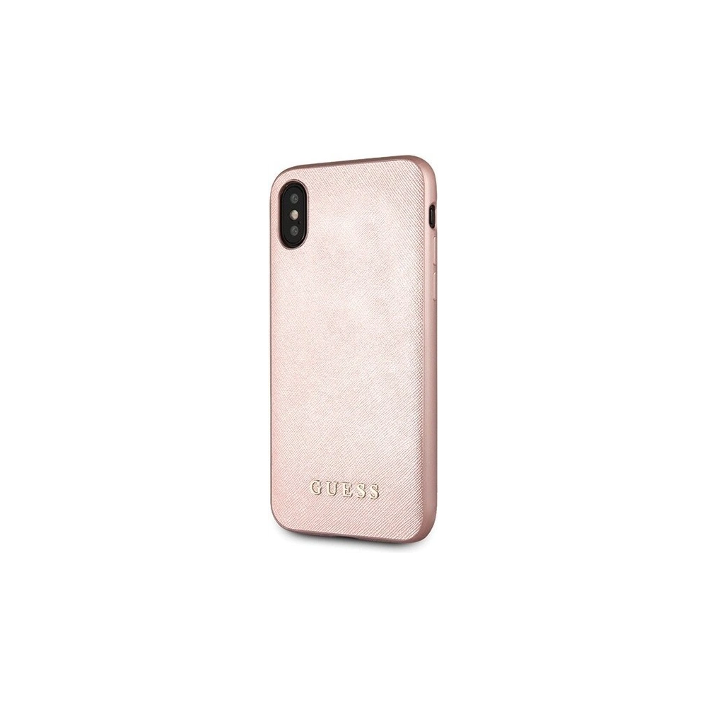 Hurtownia GSM - Etui Guess GUHCPXSLSAPI Apple iPhone X/XS różowy/pink hard case Saffiano Silicone - GUE453PNK - {ean13} - Hurt