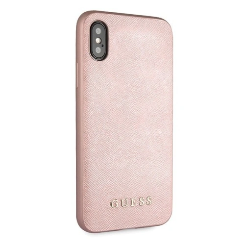 Etui Guess GUHCPXSLSAPI Apple iPhone X/XS różowy/pink hard case Saffiano Silicone