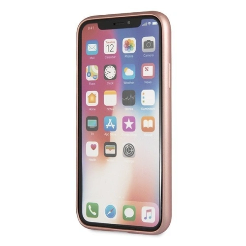 Etui Guess GUHCPXSLSAPI Apple iPhone X/XS różowy/pink hard case Saffiano Silicone