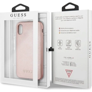 Hurtownia GSM - Etui Guess GUHCPXSLSAPI Apple iPhone X/XS różowy/pink hard case Saffiano Silicone - GUE453PNK - {ean13} - Hurt