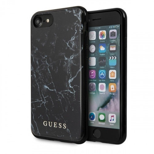 Hurtownia Guess - 3700740471258 - GUE455BLK - Etui Guess GUHI8PCUMABK Apple iPhone SE 2022/SE 2020/8/7 czarny/black Marble - B2B homescreen