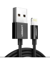 Niklowany kabel Lightning UGREEN MFi 2m (czarny)