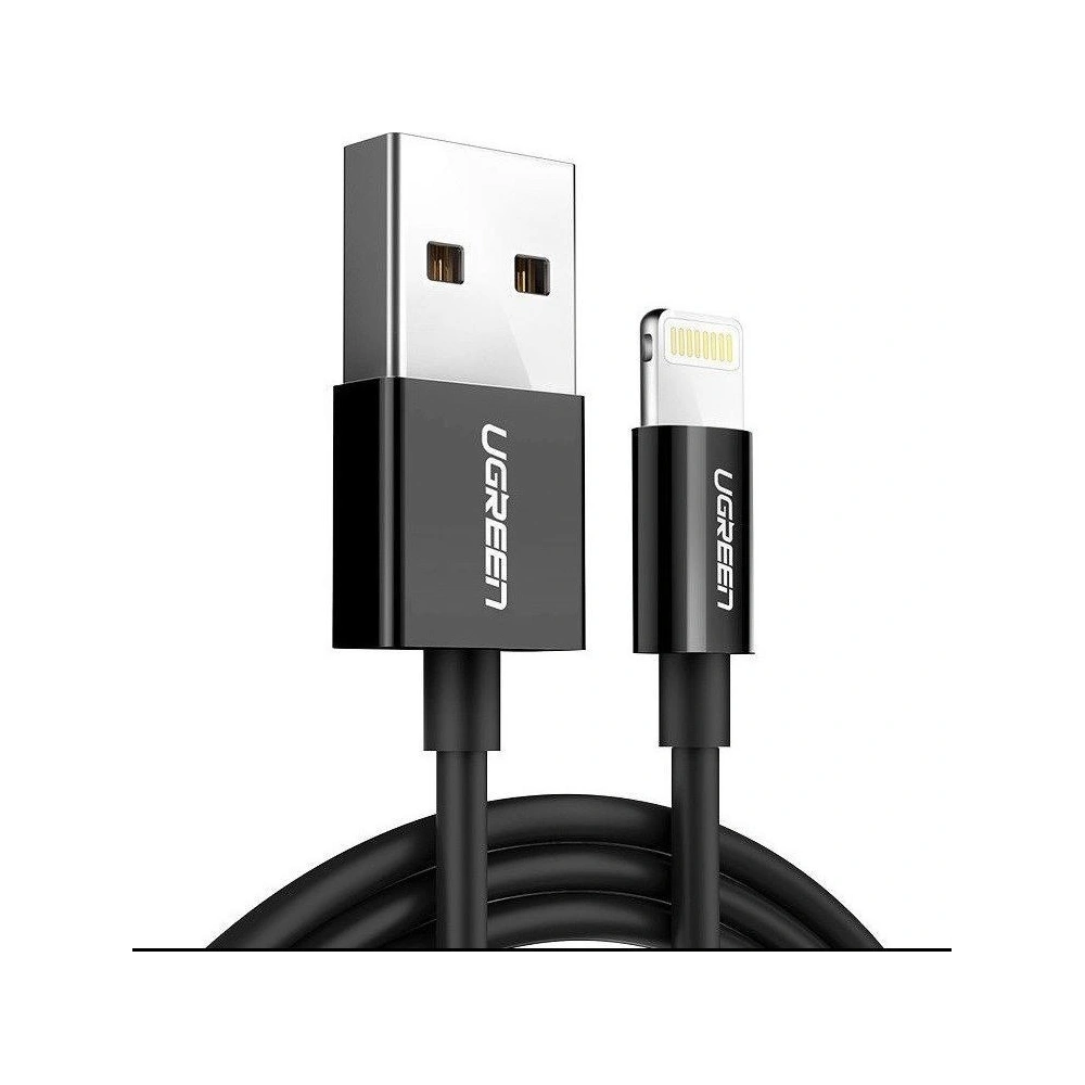 Hurtownia GSM - Niklowany kabel Lightning UGREEN MFi 2m (czarny) - UGR276BLK - {ean13} - Hurt
