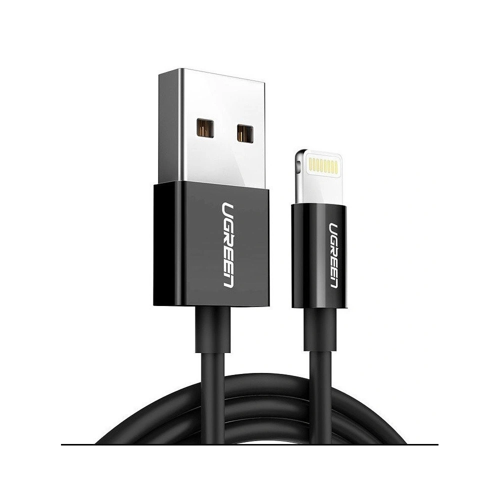 Hurtownia GSM - Niklowany kabel Lightning UGREEN MFi 1m (czarny) - UGR275BLK - {ean13} - Hurt