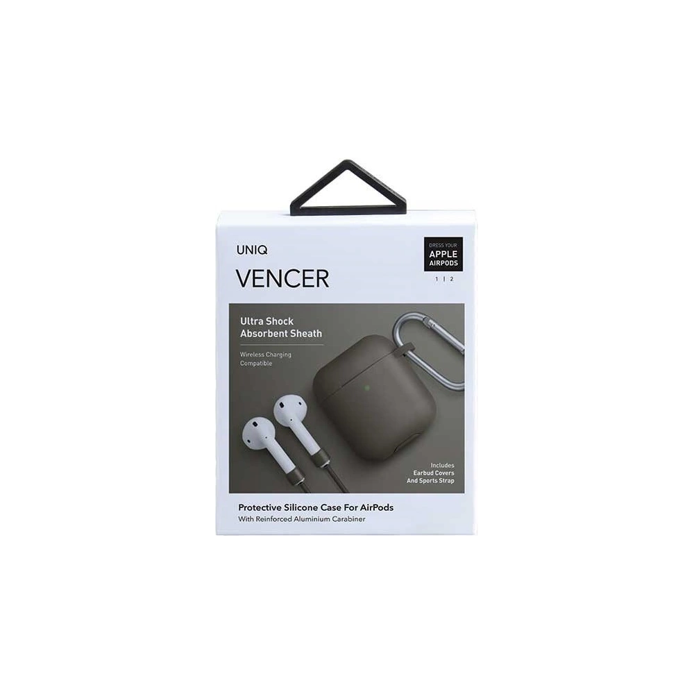 Hurtownia GSM - Etui UNIQ Vencer Apple AirPods 1/2 Silicone beżowy/dark sand beige - UNIQ159SNDBEI - {ean13} - Hurt