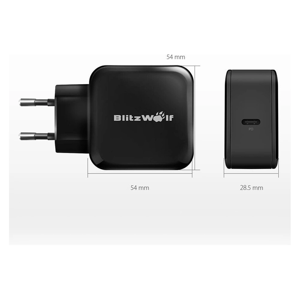 Hurtownia GSM - USB-C-Netzteil BlitzWolf BW-S10 30W schwarz - BLZ212BLK - {ean13} - Hurt