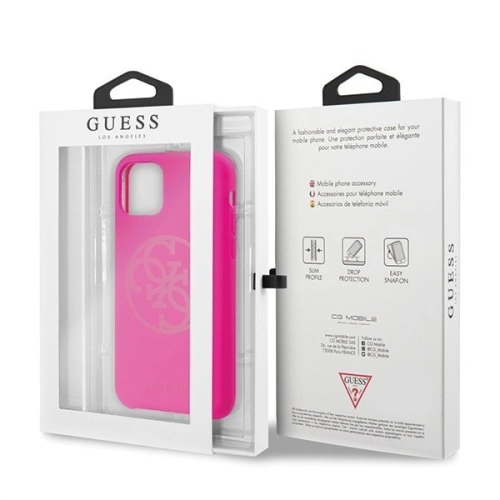 Etui Guess GUHCN58LS4GFU Apple iPhone 11 Pro fuksja/fuchsia hard case Silicone 4G Tone On Tone