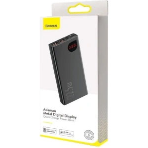 Powerbank Baseus Adaman, 10000mAh, metalowy, QC 3.0, PD, Huawei SCP, 22,5W (czarny)
