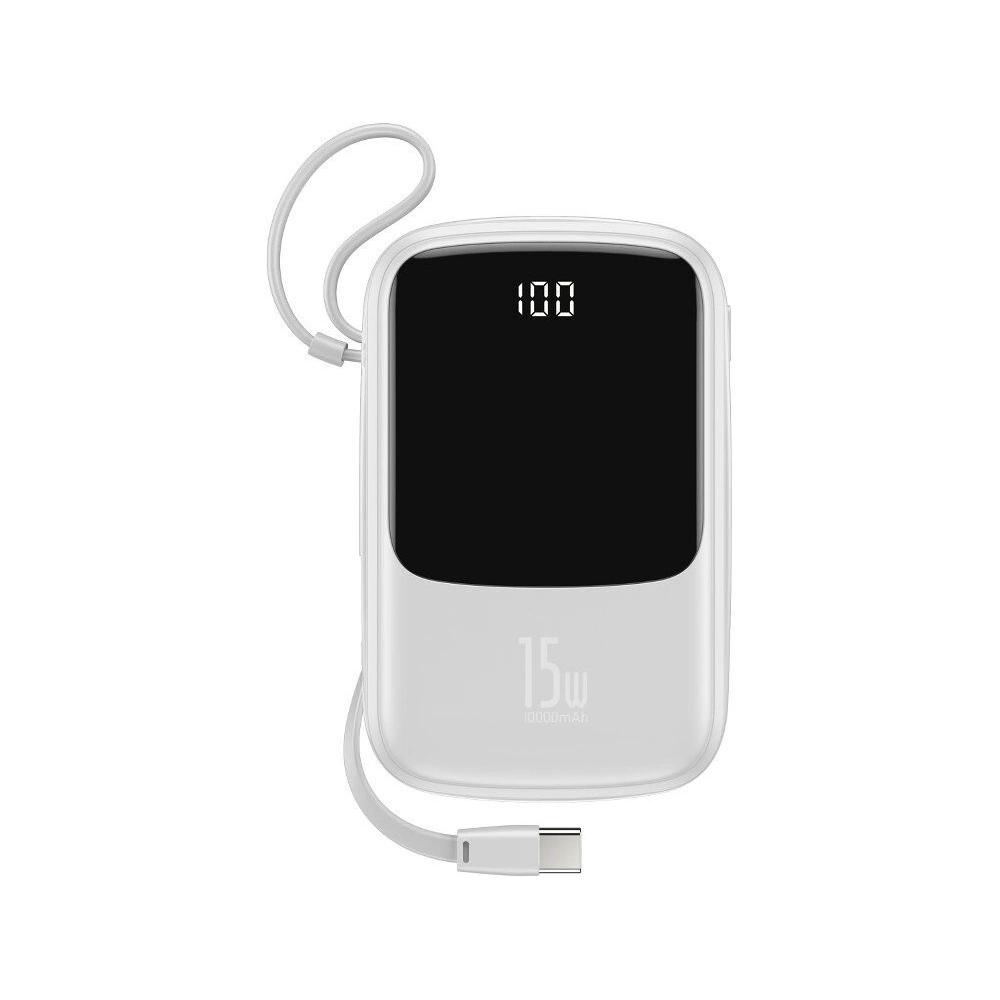 Hurtownia GSM - Powerbank Baseus Qpow z kablem USB-C, 10000mAh, 3A, 15W (biały) - BSU1329WHT - {ean13} - Hurt