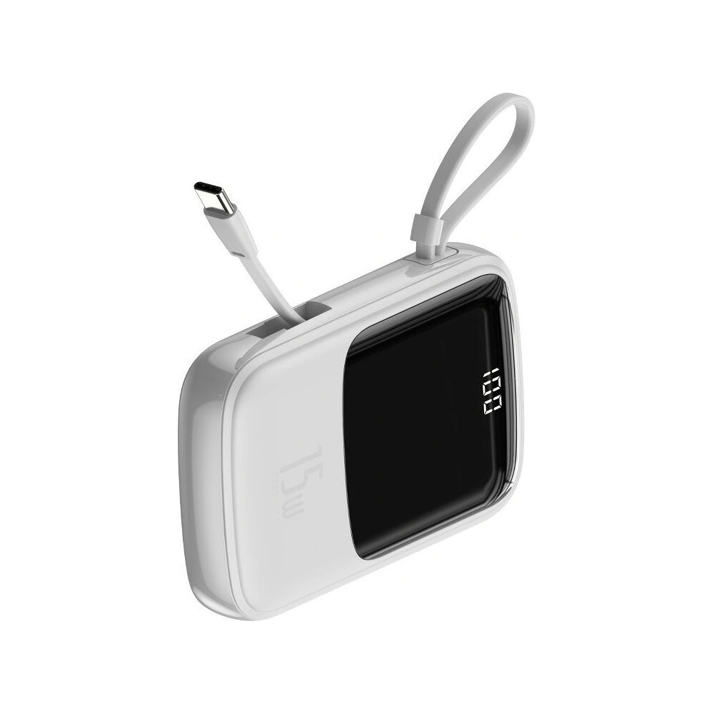 Hurtownia GSM - Powerbank Baseus Qpow z kablem USB-C, 10000mAh, 3A, 15W (biały) - BSU1329WHT - {ean13} - Hurt