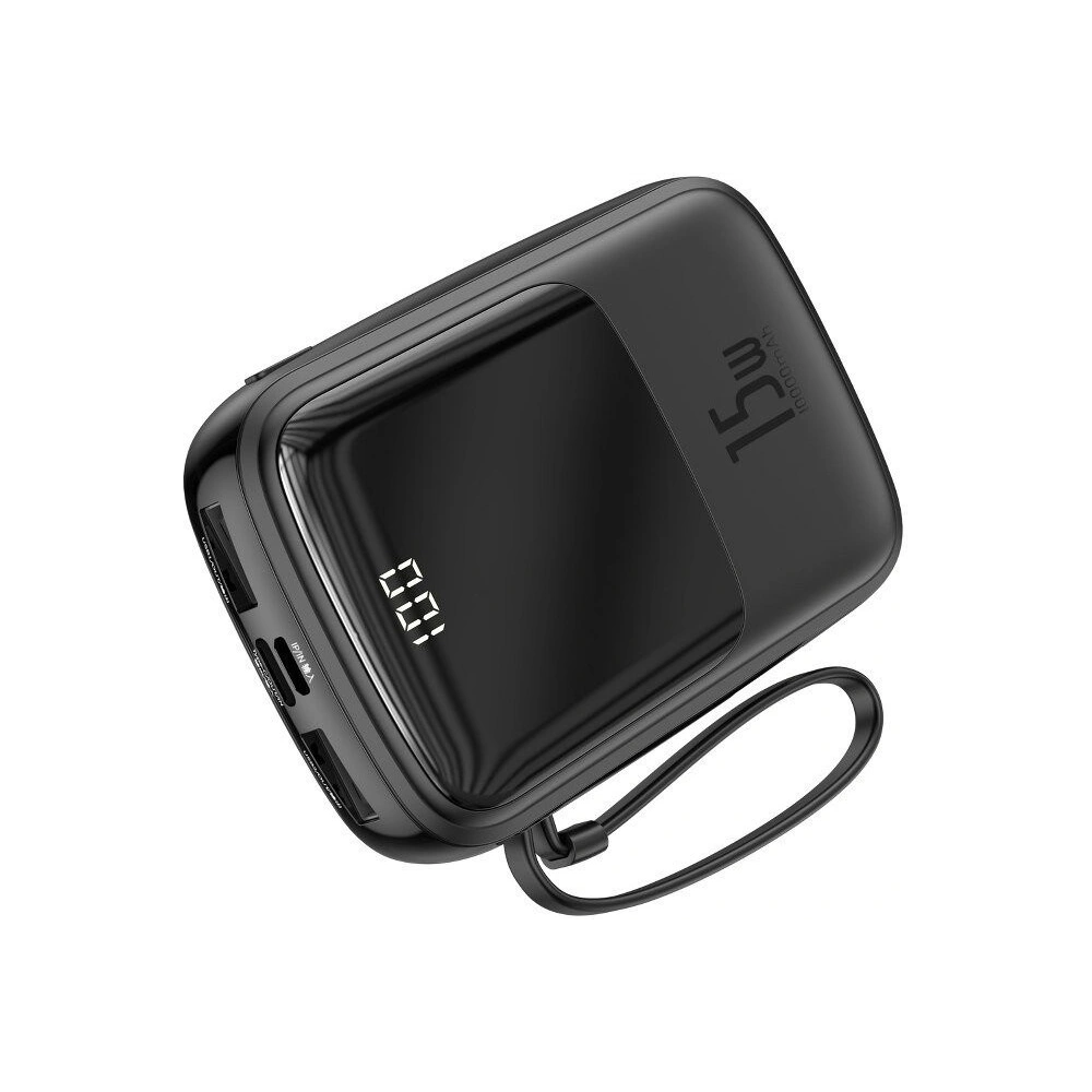 Hurtownia GSM - Powerbank Baseus Qpow z kablem USB-C, 10000mAh, 3A, 15W (czarny) - BSU1330BLK - {ean13} - Hurt
