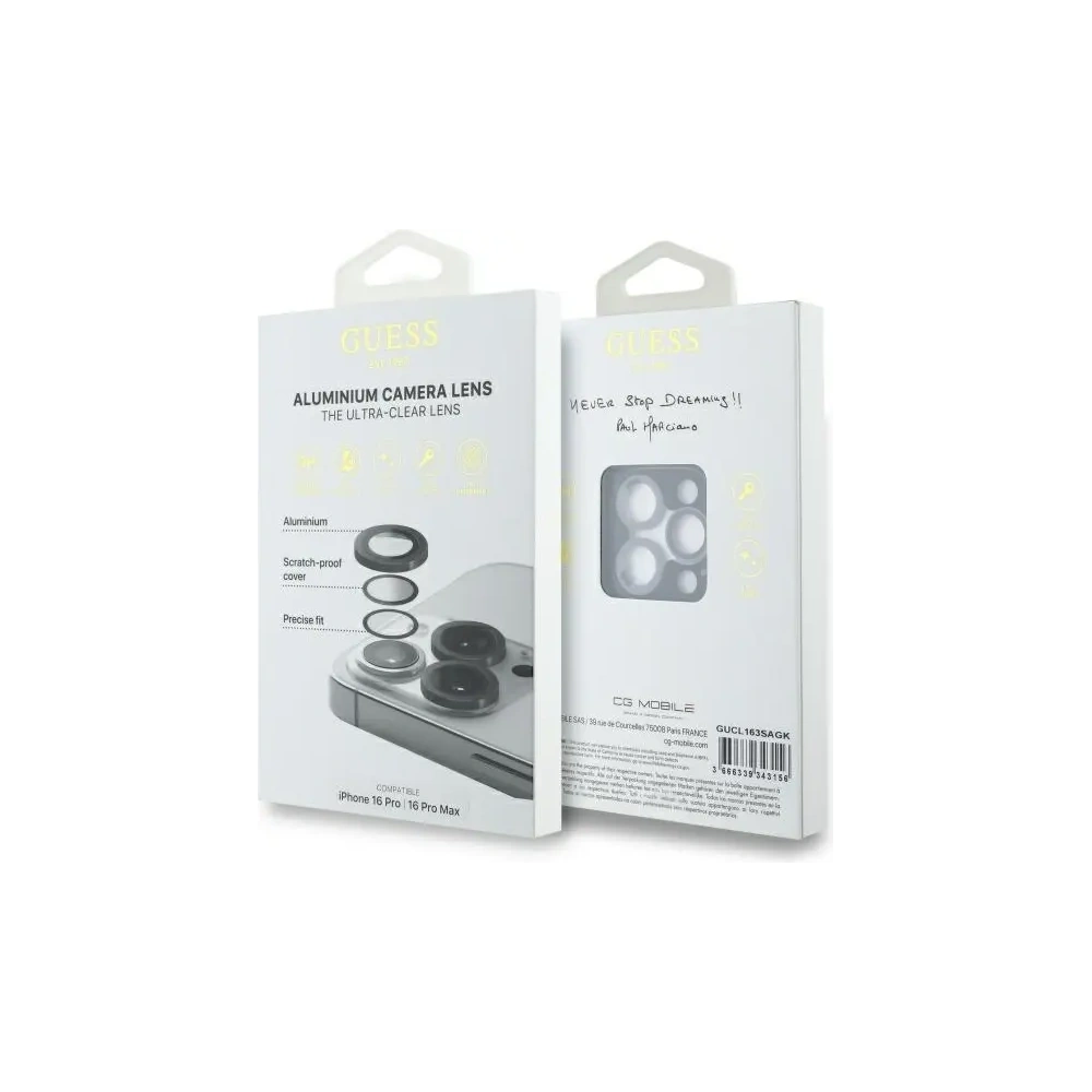 Hurtownia GSM - Guess GUCL163SAGK Apple iPhone 16 Pro / 16 Pro Max Objektivschutz Metall schwarz/black - GUE4202 - {ean13} - Hurt