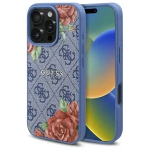 Hurtownia GSM - Etui Guess GUHMP16LP4ROPEMCB Apple iPhone 16 Pro hardcase 4G Flowers Print MagSafe modrý/blue - GUE4203 - {ean13} - Hurt