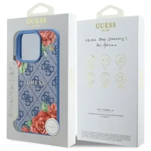 Hurtownia GSM - Etui Guess GUHMP16LP4ROPEMCB Apple iPhone 16 Pro hardcase 4G Flowers Print MagSafe modrý/blue - GUE4203 - {ean13} - Hurt