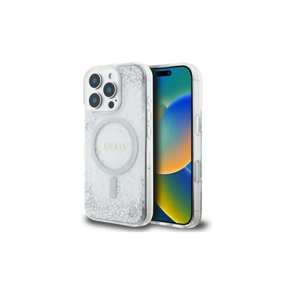 Hurtownia GSM - Guess GUHMP16LRGRGES Apple iPhone 16 Pro keménytok Gyanta Átmeneti Csillám MagSafe ezüst - GUE4206 - {ean13} - Hurt