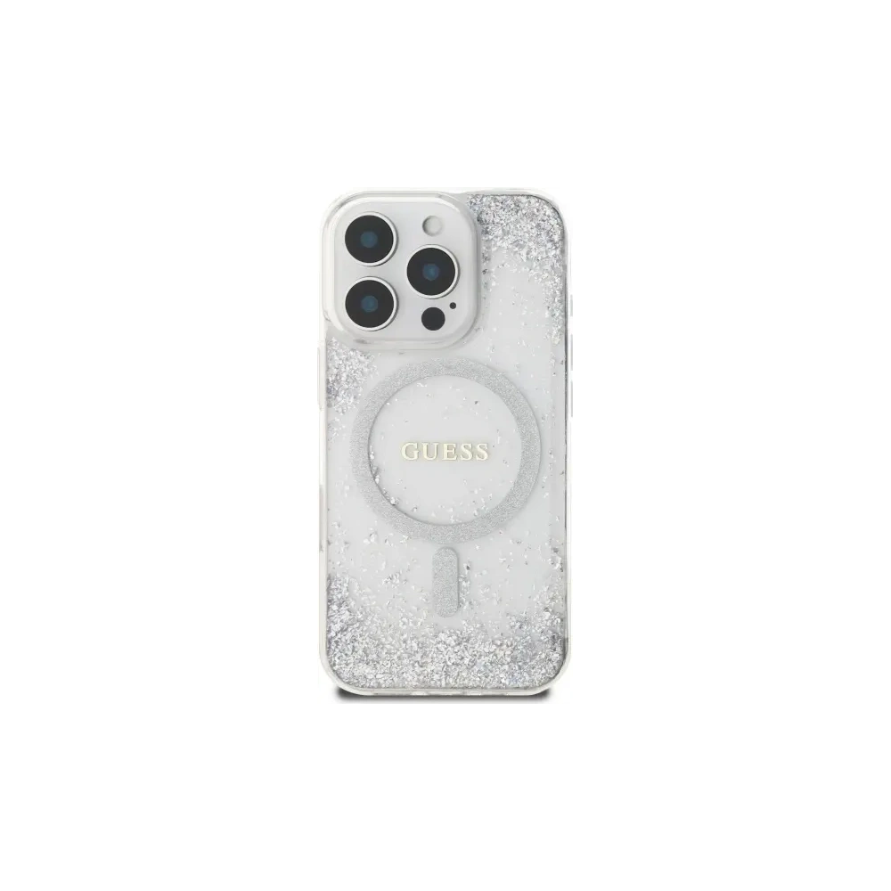 Hurtownia GSM - Guess GUHMP16LRGRGES Apple iPhone 16 Pro keménytok Gyanta Átmeneti Csillám MagSafe ezüst - GUE4206 - {ean13} - Hurt