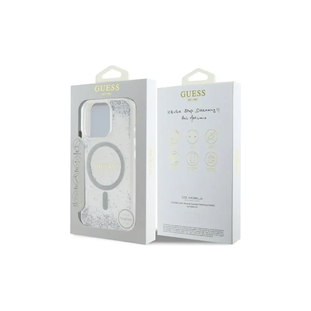 Hurtownia GSM - Guess GUHMP16LRGRGES Apple iPhone 16 Pro keménytok Gyanta Átmeneti Csillám MagSafe ezüst - GUE4206 - {ean13} - Hurt