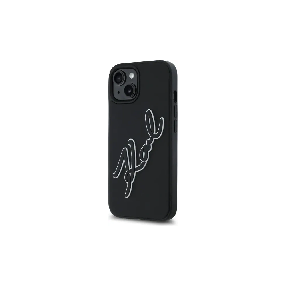 Hurtownia GSM - Karl Lagerfeld KLHCP15S3DRKSDLK Apple iPhone 15 hardcase 3D Rubber Signature negru - KLD21840 - {ean13} - Hurt