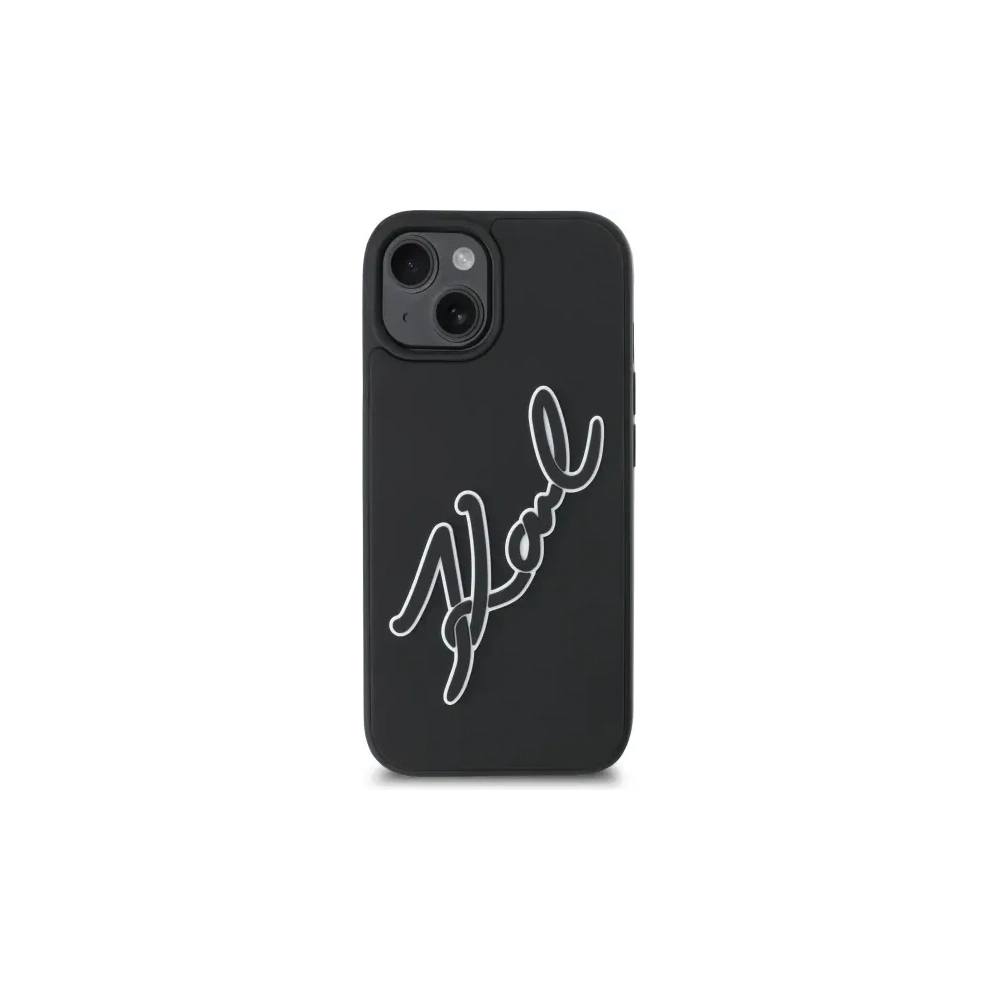 Hurtownia GSM - Karl Lagerfeld KLHCP15S3DRKSDLK Apple iPhone 15 hardcase 3D Rubber Signature negru - KLD21840 - {ean13} - Hurt