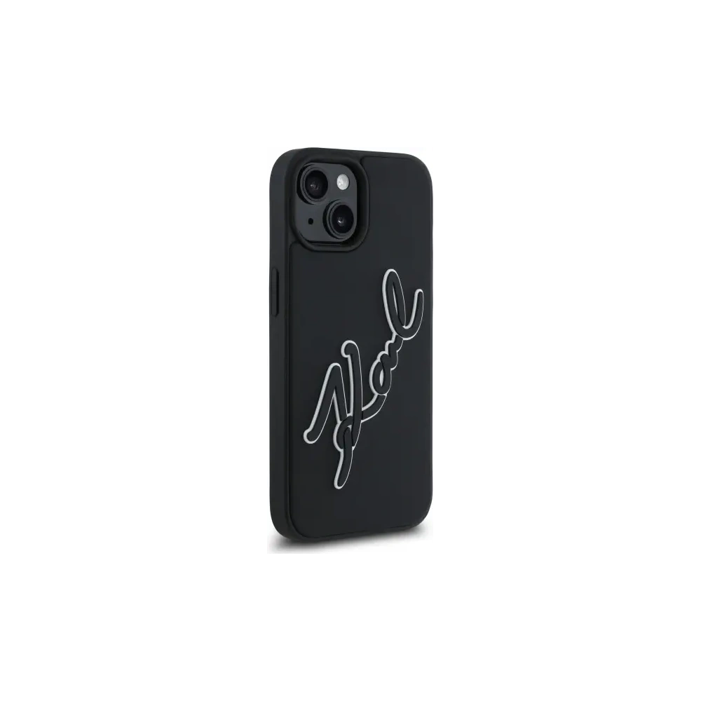 Hurtownia GSM - Karl Lagerfeld KLHCP15S3DRKSDLK Apple iPhone 15 hardcase 3D Rubber Signature negru - KLD21840 - {ean13} - Hurt