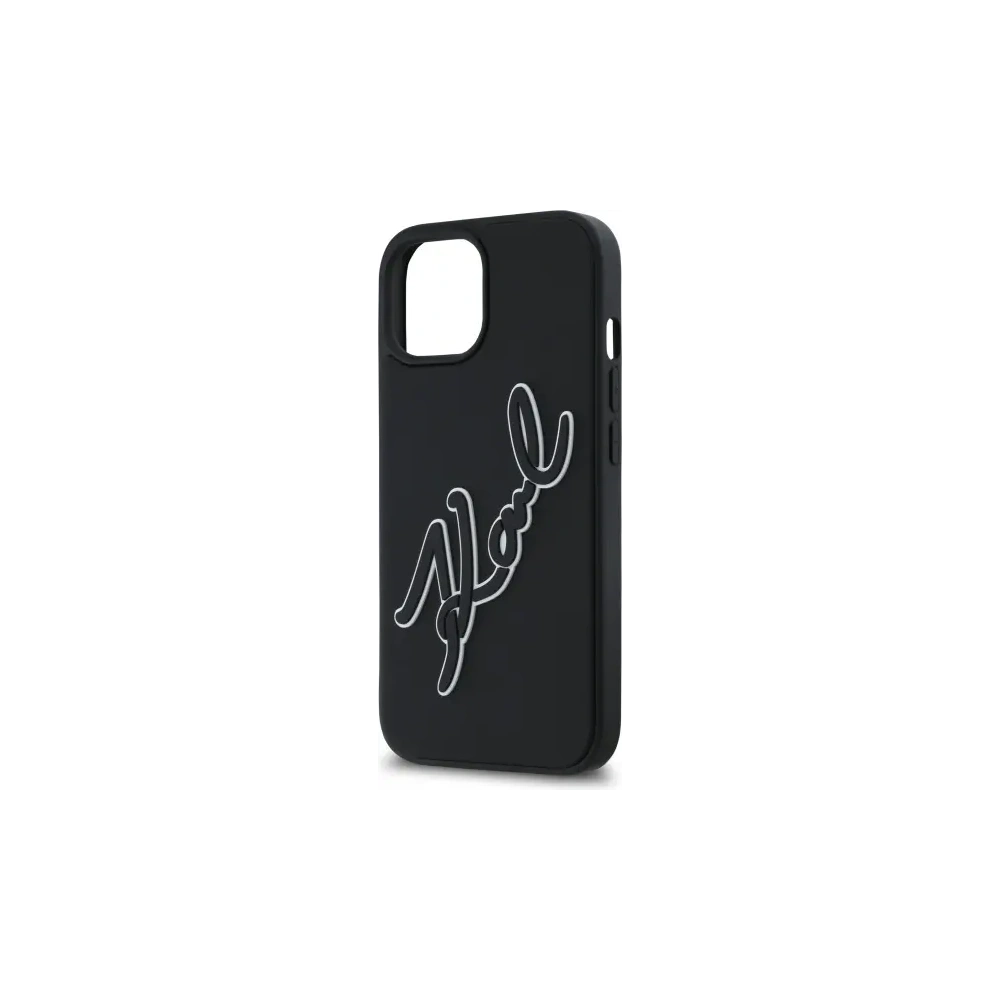 Hurtownia GSM - Karl Lagerfeld KLHCP15S3DRKSDLK Apple iPhone 15 hardcase 3D Rubber Signature negru - KLD21840 - {ean13} - Hurt