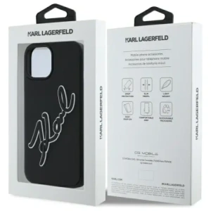 Hurtownia GSM - Karl Lagerfeld KLHCP15S3DRKSDLK Apple iPhone 15 hardcase 3D Rubber Signature negru - KLD21840 - {ean13} - Hurt