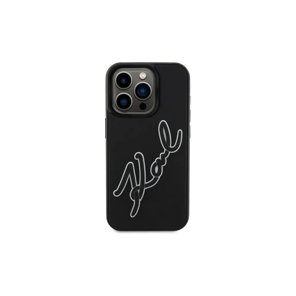 Wholesale Karl Lagerfeld KLHCP15X3DRKSDLK Apple iPhone 15 Pro Max hardcase 3D Rubber Signature black - KLD21841 - {ean13} - Hurt