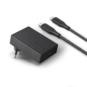 UNIQ Ładowarka sieciowa Votre Slim USB-C PD 18W MFI + kabel USB-C na lightning czarny