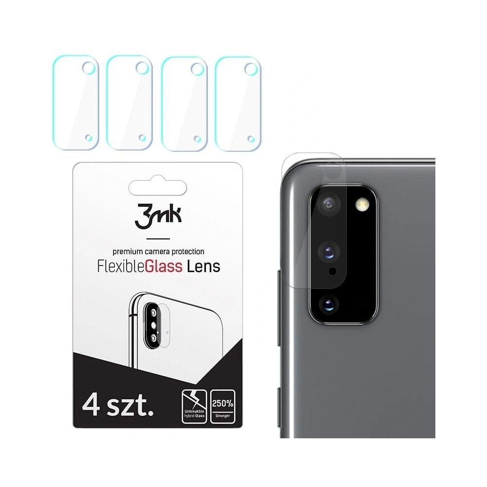 Hurtownia GSM - Szkło hybrydowe na obiektyw aparatu 3MK Lens Protection Samsung Galaxy S20 [4 PACK] - 3MK155 - {ean13} - Hurt