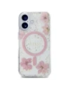 Etui Guess GUHMP16SRBFGFGMP Apple iPhone 16 hardcase Resin Flower Glitter MagSafe różowy/pink