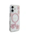Etui Guess GUHMP16SRBFGFGMP Apple iPhone 16 hardcase Resin Flower Glitter MagSafe różowy/pink