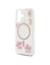 Etui Guess GUHMP16SRBFGFGMP Apple iPhone 16 hardcase Resin Flower Glitter MagSafe różowy/pink