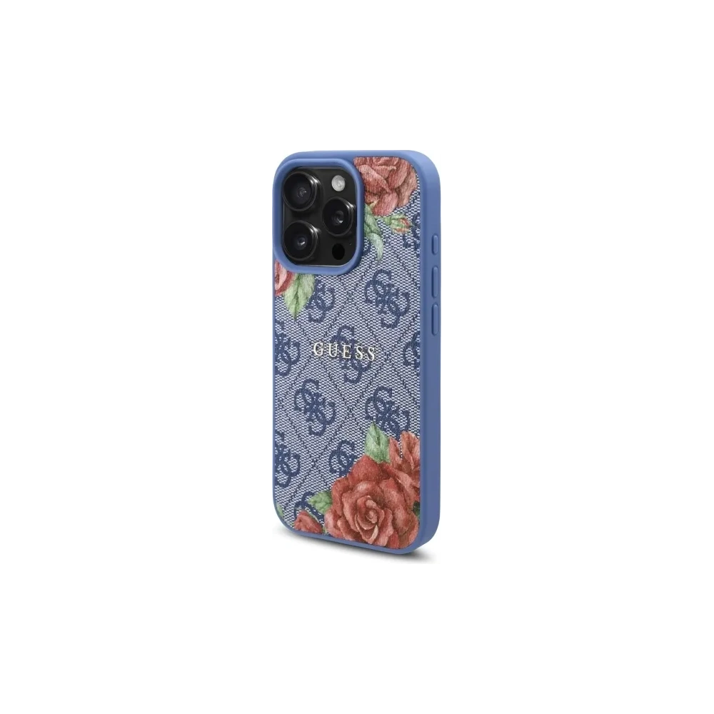 Wholesale Guess GUHMP16XP4ROPEMCB Apple iPhone 16 Pro Max hardcase 4G Flowers Print MagSafe blue - GUE4210 - {ean13} - Hurt