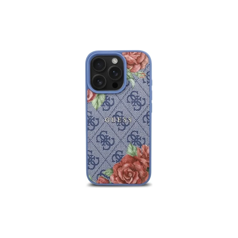 Wholesale Guess GUHMP16XP4ROPEMCB Apple iPhone 16 Pro Max hardcase 4G Flowers Print MagSafe blue - GUE4210 - {ean13} - Hurt