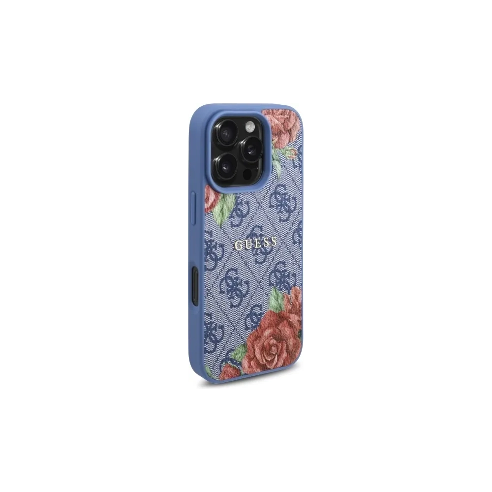 Wholesale Guess GUHMP16XP4ROPEMCB Apple iPhone 16 Pro Max hardcase 4G Flowers Print MagSafe blue - GUE4210 - {ean13} - Hurt