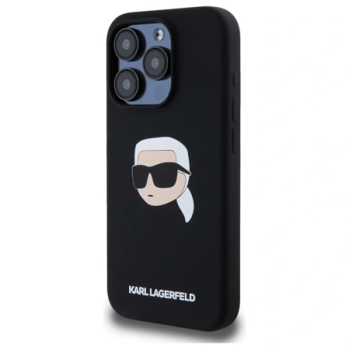 Etui Karl Lagerfeld KLHMP15LSKHPPLK Apple iPhone 15 Pro hardcase Silicone Karl Head Print MagSafe czarny/black